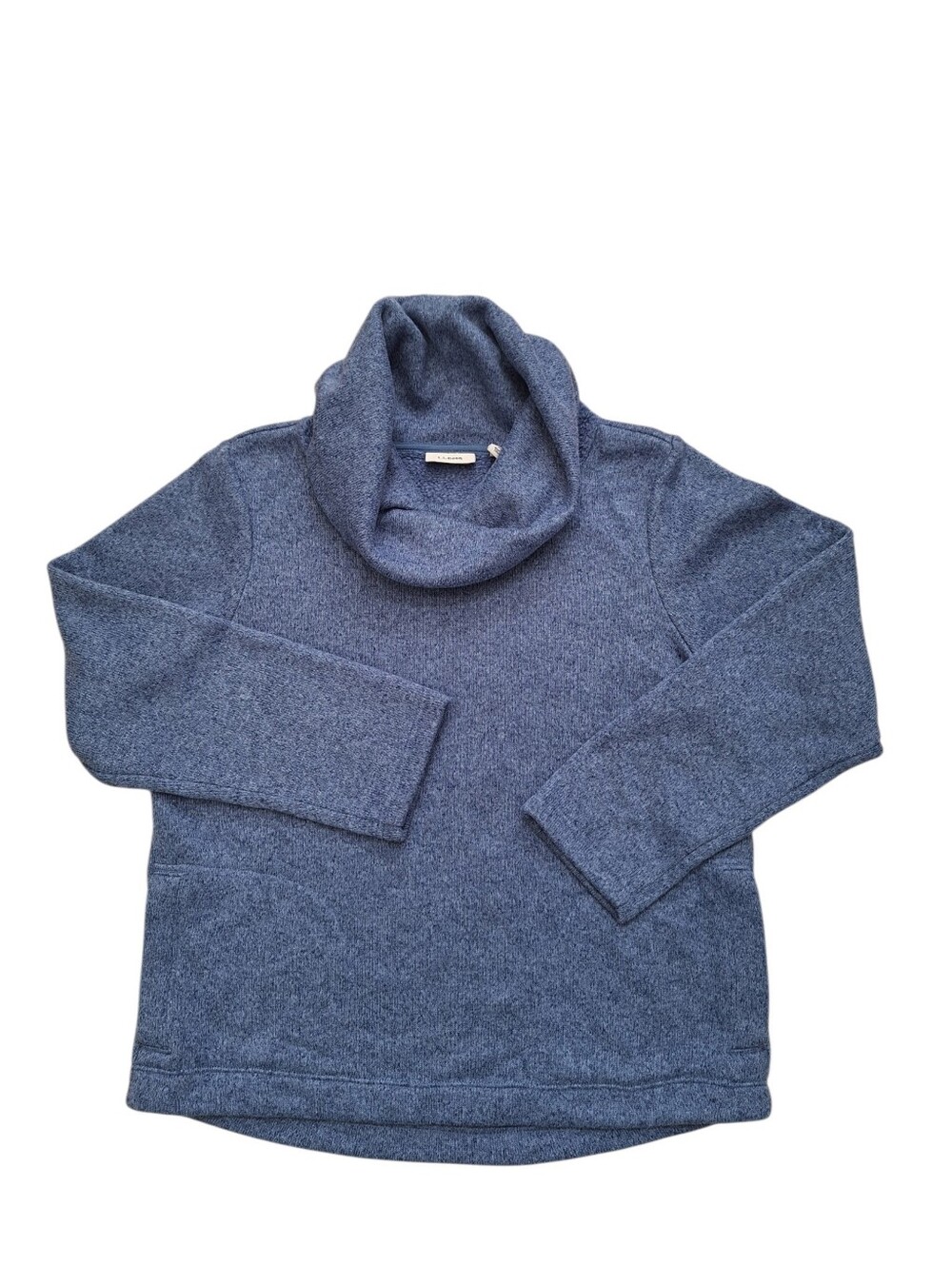 L.L. Bean Women's Blue CowlNeck Pullover Sweatshirt Top Medium Petite MP